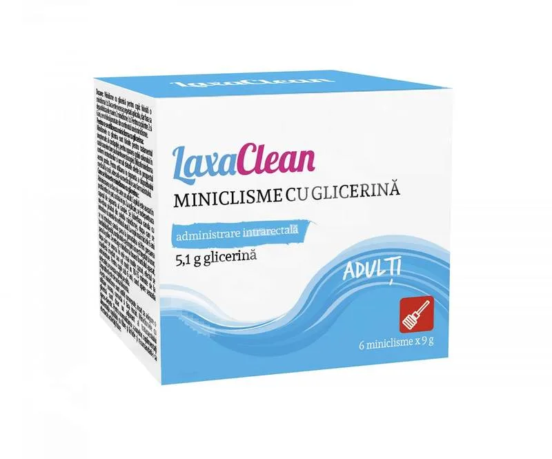 Miniclisme cu glicerina 5,1 g pentru adulti LaxaClean, Viva Pharma | 6 bucati — preț și oferte