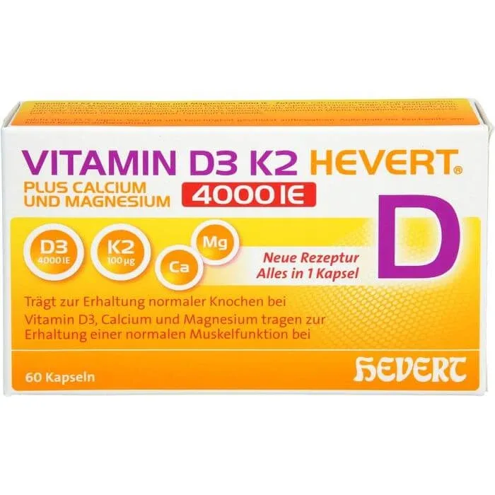 VITAMINA D3 K2 Hevert+Calciu și magneziu.4000 UI Kps. 60 Caps. — preț și oferte