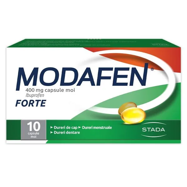 Modafen Forte 400 mg, Stada | 10 capsule moi STADA M&AMP;D SRL — preț și oferte