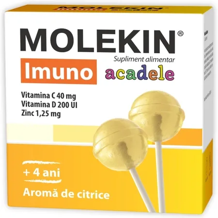 Molekin Imuno Acadele aroma citrice 4 ani+, Zdrovit | 12 acadele NP PHARMA — preț și oferte