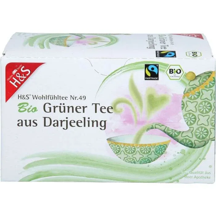 H&S Organic Green Tea din Darjeeling filtru sac 40 g — preț și oferte