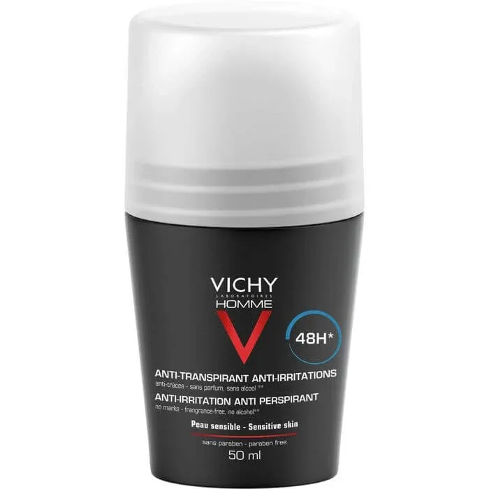 VICHY HOMME Deodorant roll-on pentru piele sensibilă 50 ml — preț și oferte