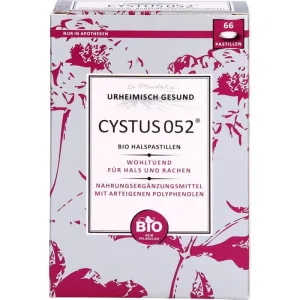 CYSTUS 052 Pastile organice pentru gât 66 buc.
