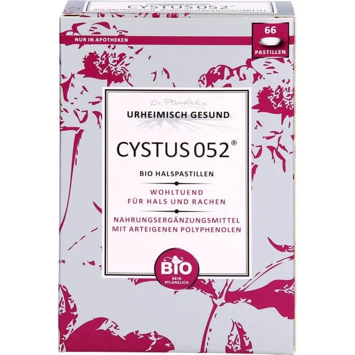 CYSTUS 052 Pastile organice pentru gât 66 buc. — preț și oferte