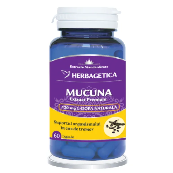 Mucuna, Herbagetica | 60 capsule — preț și oferte