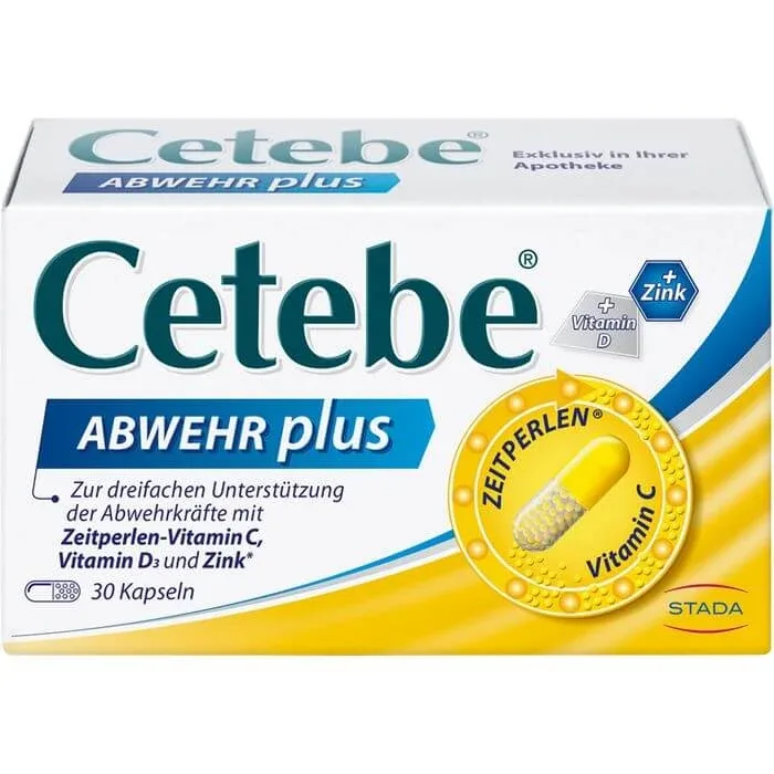 CETEBE ABWEHR plus Vitamina C+Vitamina D3+Zinc Caps. 30 buc. — preț și oferte