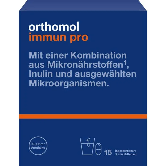 Pachet combinație granule/capsule ORTHOMOL Immun pro. 15 buc. — preț și oferte