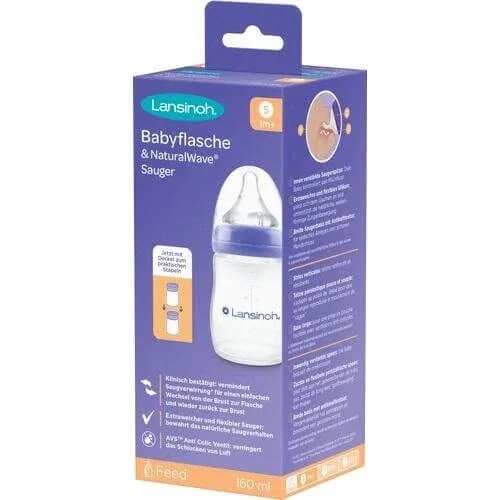 LANSINOH NaturalWave biberon 160ml & tetină S 1 buc. — preț și oferte