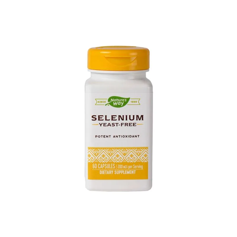 Natures Way Selenium 200 mcg | 60 capsule SECOM — preț și oferte
