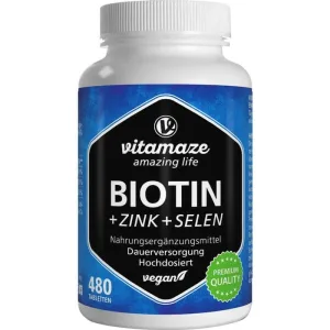 BIOTIN 10 mg doză mare+Zinc+Seleniu Tablete 480 Capsule