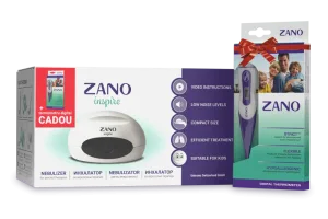 Nebulizator cu compresor pentru copii si adulti Zano Inspire + Termometru, Unicoms