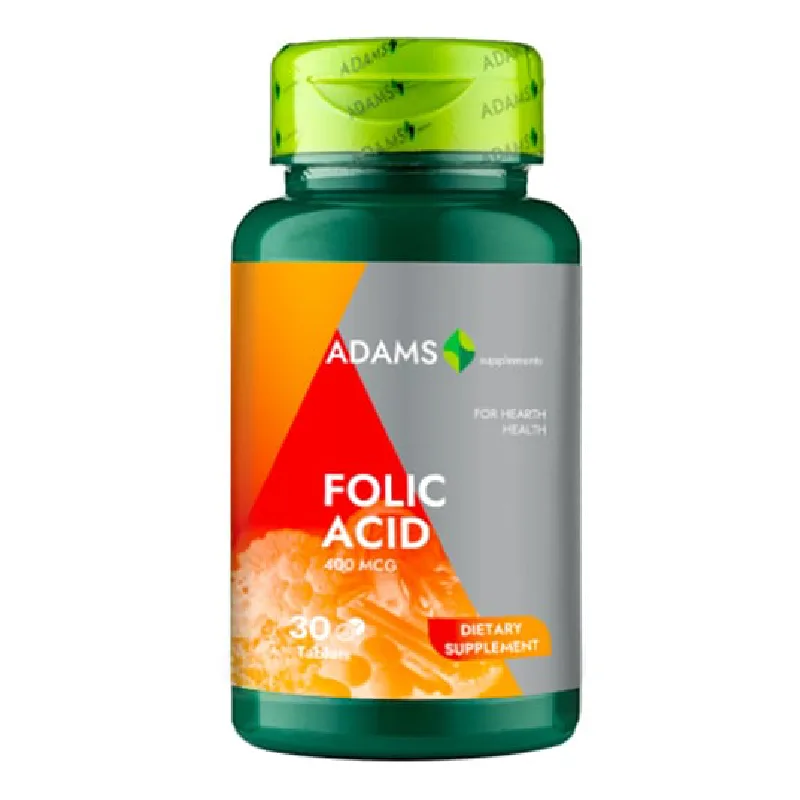 Acid Folic 400mcg, 30 tablete, Adams ADAMS VISION — preț și oferte