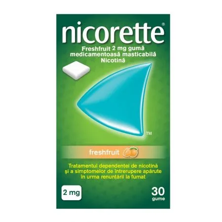 Nicorette Freshfruit guma de mestecat 2 mg, Mcneil Healthcare | 30 gume — preț și oferte
