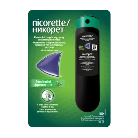 Nicorette Freshmint spray 1 mg, McneilHealthcare | 13,2 ml MCNEIL HEALTHCARE — preț și oferte