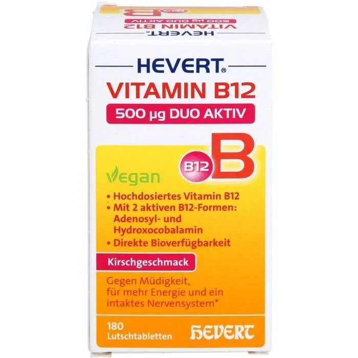 VITAMINA B12 HEVERT 500 µg Duo Active Lozenges 180 Capsule — preț și oferte