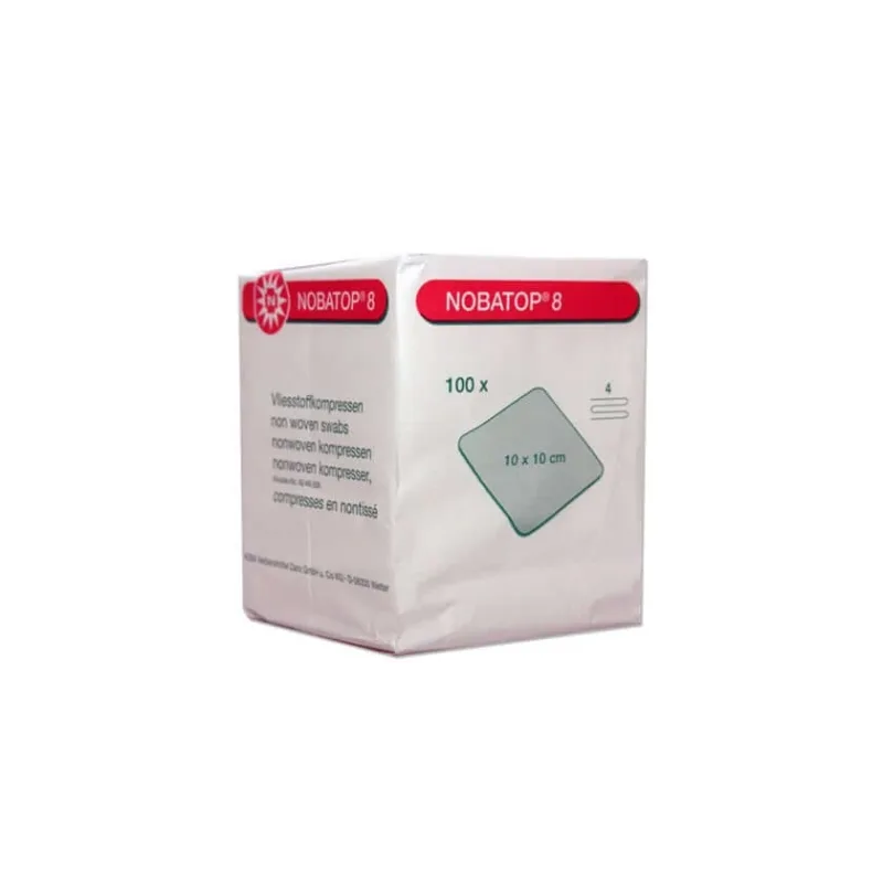Noba Nobatop 8 comprese nețesute non-sterile strat cvadruplu, 10 x 10 cm, 100 buc 100 buc — preț și oferte