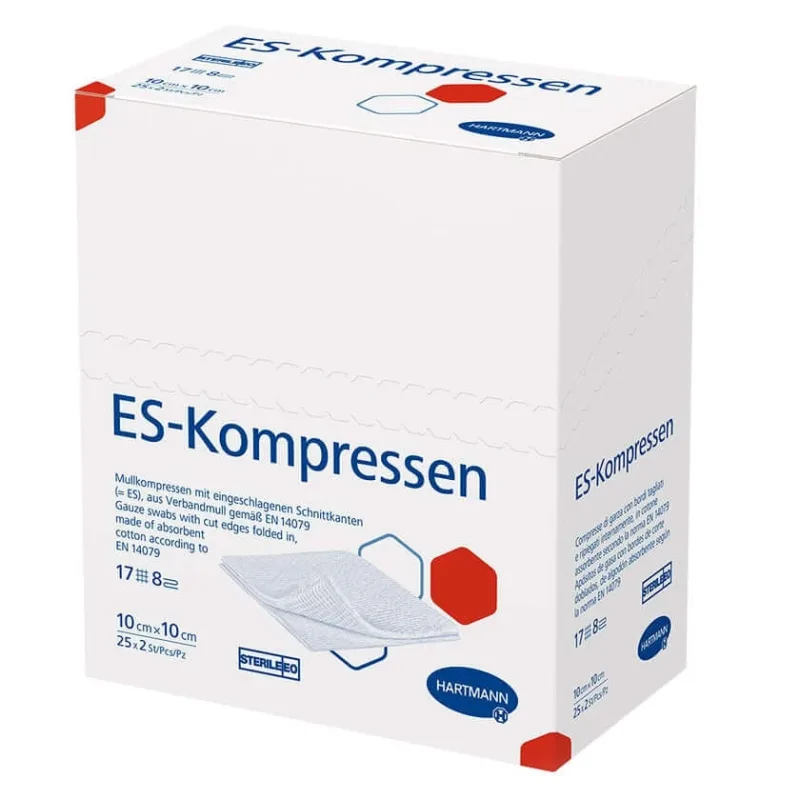 Comprese de tifon Hartmann ES sterile 10 x 10 cm, 17 fire, 8 straturi 25X2 buc. — preț și oferte