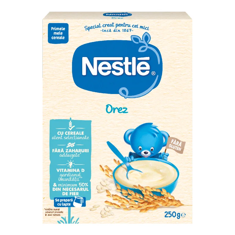 Cereale bebelusi Orez, 6+ luni, 250 g, Nestle — preț și oferte
