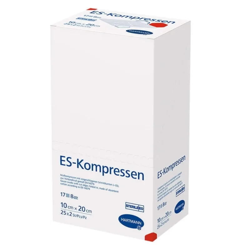 ES Comprese de tifon sterile 10 x 20 cm, 17 fire, 8 straturi 25X2 buc. — preț și oferte