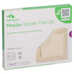 Bandaj din spumă Mepilex Border Flex Lite 15x15 cm 5 buc