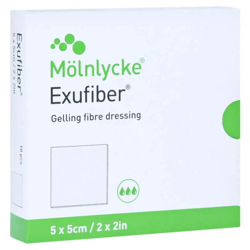 Exufiber 5x5 cm bandaj fibră gel 10 buc — preț și oferte