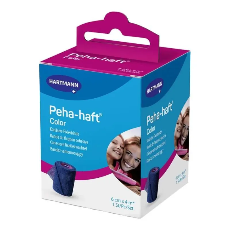 PEHA-HAFT Bandaj de fixare color fără latex 6cm x4m albastru 1 buc — preț și oferte