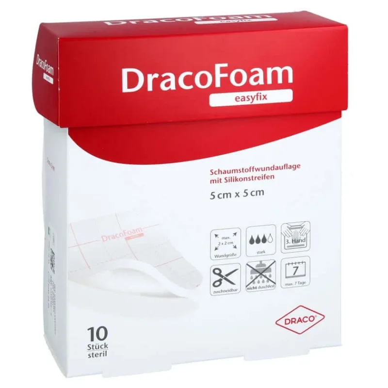 Dracofoam Easyfix pansament spumă 5x5 cm 10 buc — preț și oferte