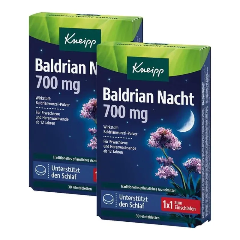 Kneipp® Valerian Night 700 mg pachet dublu 2X30 buc — preț și oferte