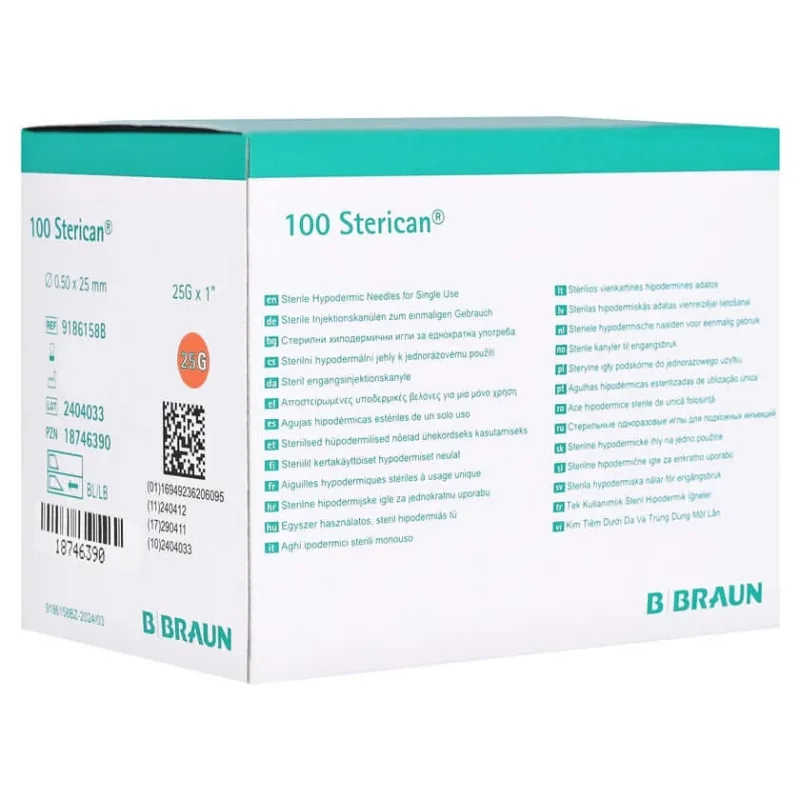 Canulă Sterican de unică folosință 25 G 25 Mm 100 buc — preț și oferte