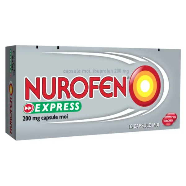 Nurofen Express 200 mg, Reckitt Benckiser | 10 capsule moi — preț și oferte