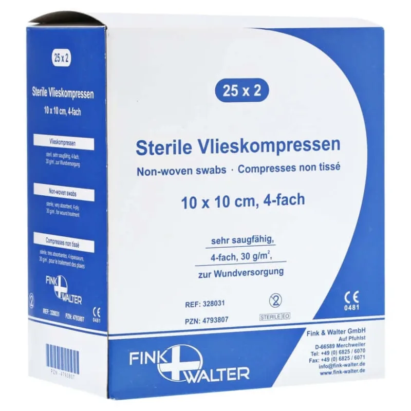 Comprese nețesute sterile 10x10 cm 4-fold 25X2 buc. — preț și oferte