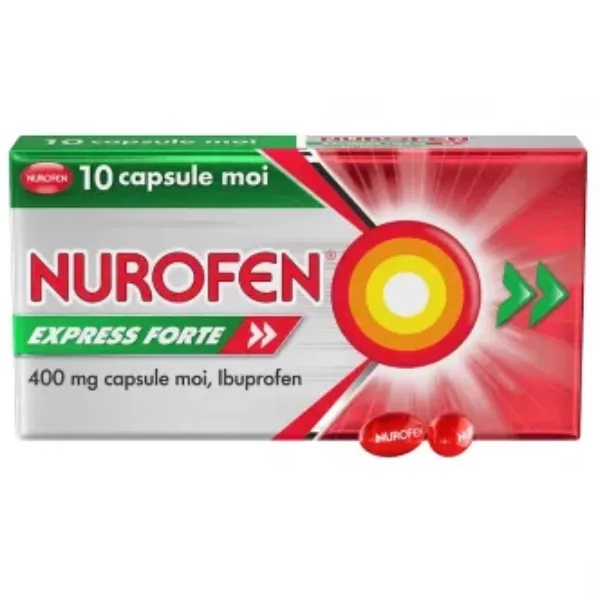 Nurofen Express Forte 400 mg, Reckitt Benckiser | 10 capsule moi — preț și oferte
