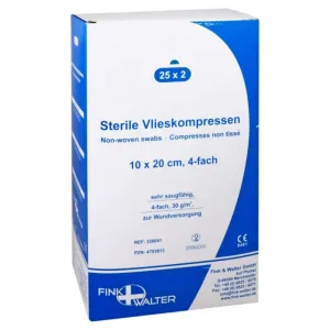 Comprese nețesute sterile 10x20 cm 4-fold 25X2 buc.
