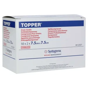 Comprese cu fantă Topper 7,5x7,5 cm sterile 50X2 buc.