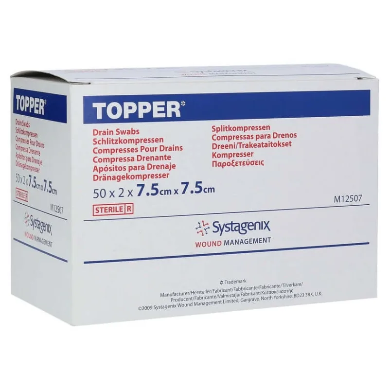 Comprese cu fantă Topper 7,5x7,5 cm sterile 50X2 buc. — preț și oferte
