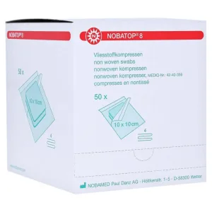 Noba Nobatop 8 comprese nețesute sterile strat cvadruplu, 10 x 10 cm, 50 x 2 buc 50X2 buc