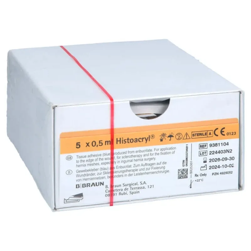 Adeziv țesut Histoacryl albastru fiole 5 buc — preț și oferte