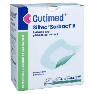 Cutimed Siltec Sorbact B Pu-verb.7,5x7,5 Cm 12 buc.