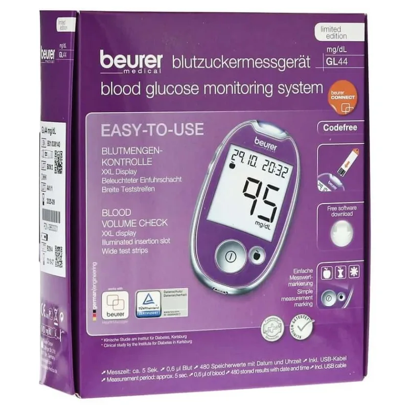 Beurer GL 44 mg/dl glucometru Purple / Lila 1 buc — preț și oferte