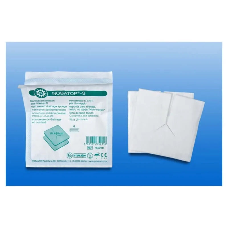 Noba Nobatop-steril S comprese cu fantă, 50 x 2 bucăți, 7,5 x 7,5 cm 50X2 buc. — preț și oferte