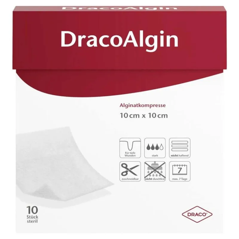 Dracoalgin 10x10 cm compresă de alginat 10 buc — preț și oferte