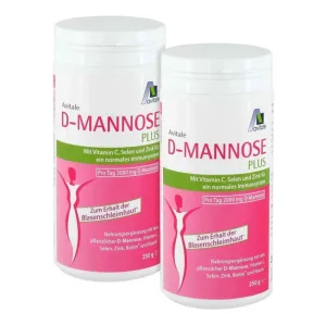 Pachet dublu D-Mannose Plus 2000mg pulbere 2X250 g