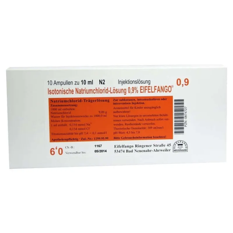Soluție izotonică de NaCl 0,9% Eifelfango 10X10 ml — preț și oferte