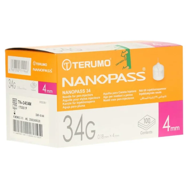 Terumo Nanopass 34 Pen Canulă 34 G 0.18x 100 buc — preț și oferte