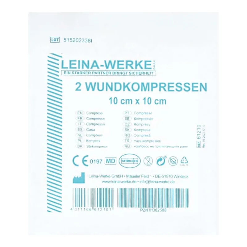 Comprese pentru răni Leina 10x10 cm sterile 2 buc — preț și oferte