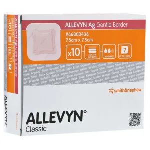 Allevyn Ag Gentle Border 7.5x7.5 cm rană 10 buc