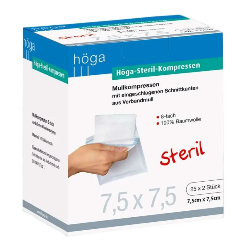 Comprese Höga 7.5x7.5 cm sterile 8 fold 25X2 buc. — preț și oferte