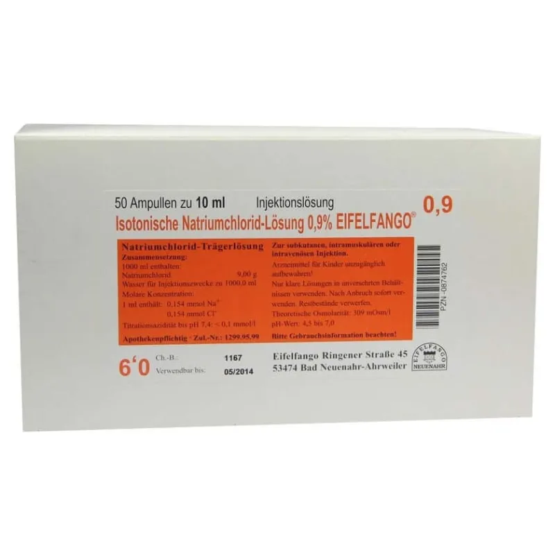 Soluție izotonică de NaCl 0,9% Eifelfango 50X10 ml — preț și oferte