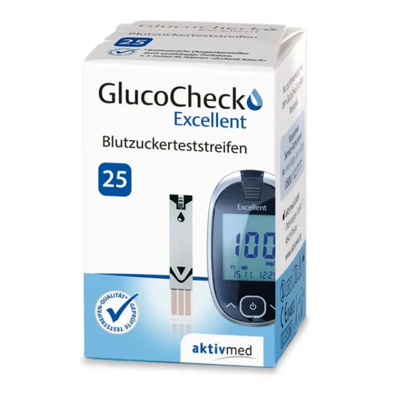 GlucoCheck Excelente benzi de testare a glicemiei 25 buc. — preț și oferte