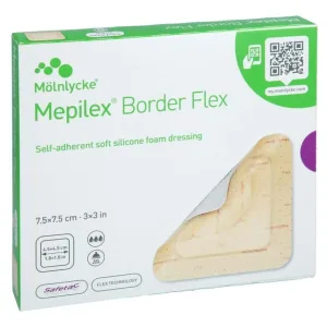 Pansament din spumă adezivă Mepilex Border Flex 7,5x7,5 cm 5 buc.